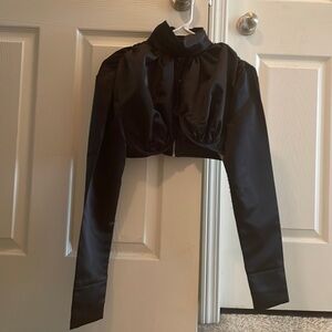 Black PrettyLittleThings keyhole crop top